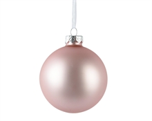 PALLINA DI NATALE IN VETRO ROSA CIPRIA OPACO 8CM