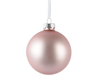 PALLINA DI NATALE IN VETRO ROSA CIPRIA OPACO 8CM