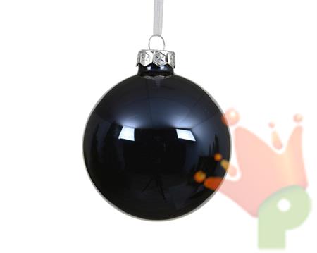 PALLINA DI NATALE IN VETRO BLU NOTTE 8CM