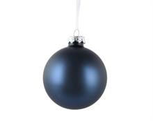 PALLINA DI NATALE IN VETRO BLU NOTTE OPACO 10CM