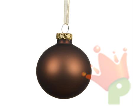 PALLINA DI NATALE IN VETRO ESPRESSO OPACO 8CM
