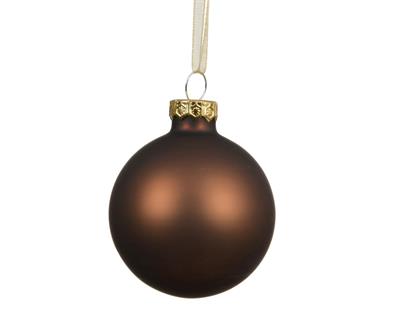 PALLINA DI NATALE IN VETRO ESPRESSO OPACO 8CM
