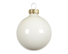 PALLINA DI NATALE IN VETRO BIANCO LANA 10CM