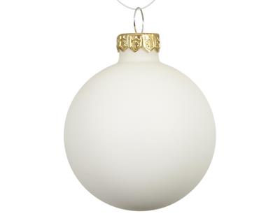 PALLINA DI NATALE IN VETRO BIANCO LANA OPACO 8CM