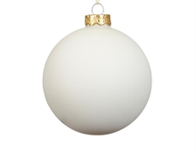 PALLINA DI NATALE IN VETRO BIANCO LANA OPACO 10CM