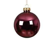 PALLINA DI NATALE IN VETRO BORDEAUX 8CM