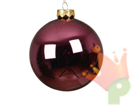 PALLINA DI NATALE IN VETRO BORDEAUX 10CM