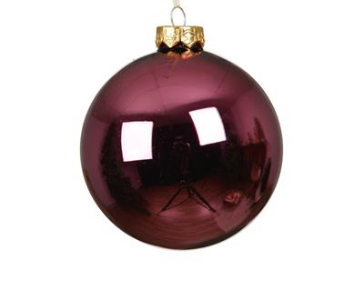 PALLINA DI NATALE IN VETRO BORDEAUX 10CM