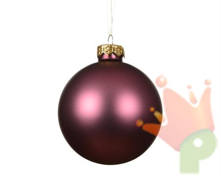 PALLINA DI NATALE IN VETRO BORDEAUX OPACO 8CM