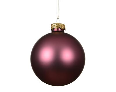 PALLINA DI NATALE IN VETRO BORDEAUX OPACO 8CM