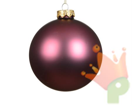 PALLINA DI NATALE IN VETRO BORDEAUX OPACO 8CM