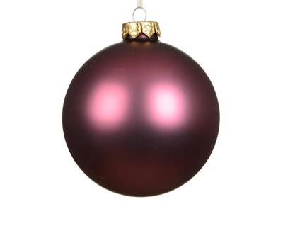 PALLINA DI NATALE IN VETRO BORDEAUX OPACO 8CM