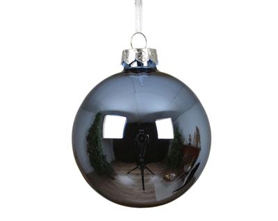 PALLINA DI NATALE IN VETRO AZZURRO ALBA 8CM
