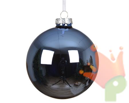 PALLINA DI NATALE IN VETRO AZZURRO ALBA 10CM