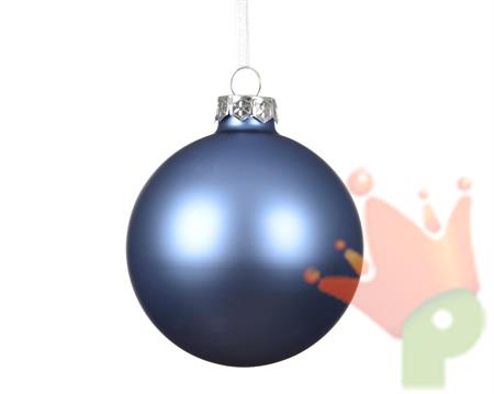 PALLINA DI NATALE IN VETRO AZZURRO ALBA OPACO 8CM