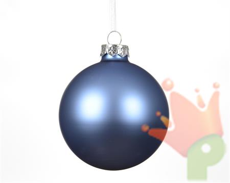 PALLINA DI NATALE IN VETRO AZZURRO ALBA OPACO 10CM