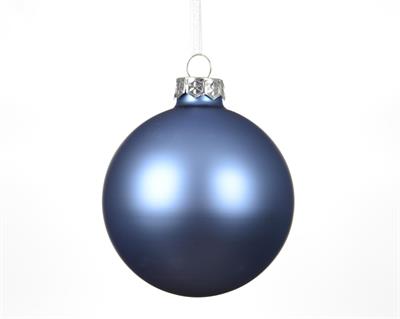 PALLINA DI NATALE IN VETRO AZZURRO ALBA OPACO 10CM