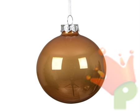 PALLINA DI NATALE IN VETRO CARAMELLO 8CM