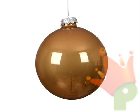 PALLINA DI NATALE IN VETRO CARAMELLO 10CM