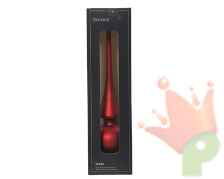 PUNTALE IN VETRO ROSSO OPACO 26CM