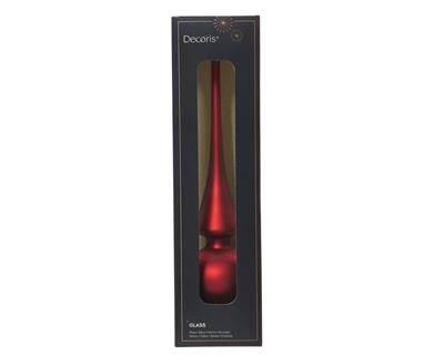 PUNTALE IN VETRO ROSSO OPACO 26CM