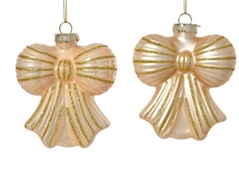 PENDENTE IN VETRO FIOCCO PERLA CON RIFINITURE ORO 10CM 2ASS