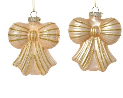 PENDENTE IN VETRO FIOCCO PERLA CON RIFINITURE ORO 10CM 2ASS