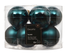 PALLINE DI NATALE IN VETRO SMERALDO LUCIDE/OPACHE 6CM 10PZ