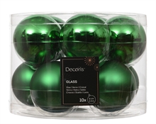 PALLINE DI NATALE IN VETRO VERDE LUCIDE/OPACHE 6CM 10PZ