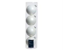 PALLINE DI NATALE IN VETRO BIANCO LUCIDE/OPACHE 10CM 4PZ