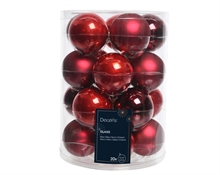 PALLINE DI NATALE IN VETRO ROSSO LUCIDE/OPACHE 6CM 20PZ