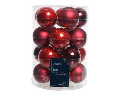 PALLINE DI NATALE IN VETRO ROSSO LUCIDE/OPACHE 6CM 20PZ