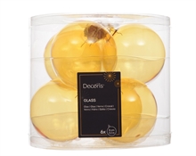 PALLINE DI NATALE IN VETRO ORO TRASPARENTE LUCIDE/OPACHE 8CM 6PZ