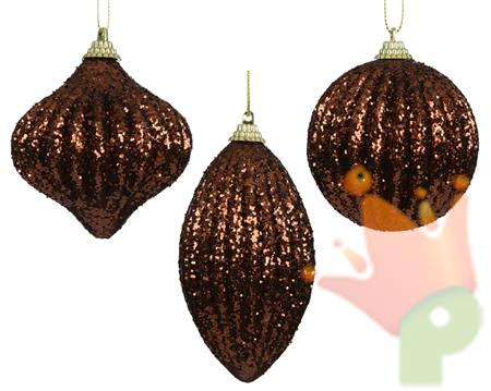 PALLINA DI NATALE GLITTERATA ESPRESSO 8CM 3ASS
