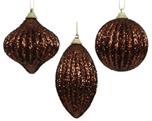 PALLINA DI NATALE GLITTERATA ESPRESSO 8CM 3ASS