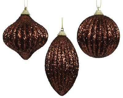 PALLINA DI NATALE GLITTERATA ESPRESSO 8CM 3ASS