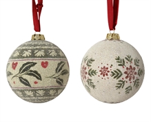PALLINA DI NATALE CON MOTIVI INVERNALI 8CM 2ASS