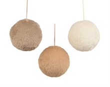 PALLINA DI NATALE IN LANA PELUCHE 12CM 3ASS