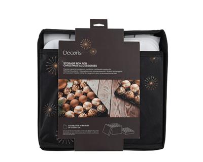 SACCA PER PALLINE DI NATALE DECORATA 33,5X33,5X20,5CM
