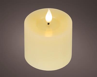 CANDELA CREMA CON EFFETTO FIAMMA LED BIANCO CALDO 9,5CM