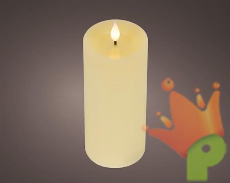 CANDELA CREMA CON EFFETTO FIAMMA LED BIANCO CALDO 20CM
