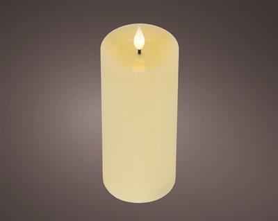CANDELA CREMA CON EFFETTO FIAMMA LED BIANCO CALDO 20CM