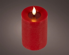 CANDELA ROSSO CON EFFETTO FIAMMA LED BIANCO CALDO 13,5CM