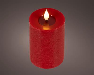 CANDELA ROSSO CON EFFETTO FIAMMA LED BIANCO CALDO 13,5CM