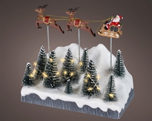 VILLAGGIO DI NATALE SLITTA DI BABBO NATALE 10,7X21X19,5CM