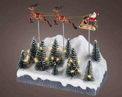 VILLAGGIO DI NATALE SLITTA DI BABBO NATALE 10,7X21X19,5CM