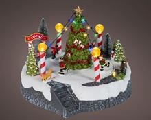 VILLAGGIO DI NATALE CON PISTA DI PATTINAGGIO 22X22X18,5CM
