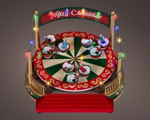 VILLAGGIO DI NATALE GIOSTRA GIREVOLE CON LED 26X26X19,5CM