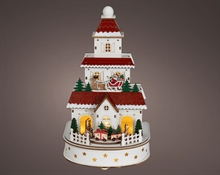 VILLAGGIO DI NATALE IN LEGNO CON BABBO NATALE 29CM