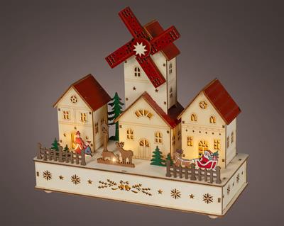 VILLAGGIO DI NATALE IN LEGNO CASETTE 12X28X26,5CM